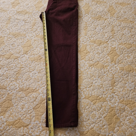 RARE Vintage Guess High Rise Straight Leg Jeans Maroon - Picture 9 of 13